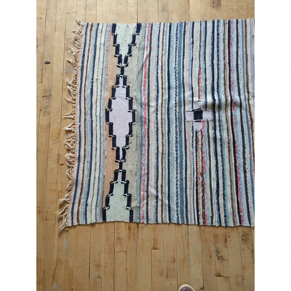 Antique Imported Swedish HandMade Rag Rug Runner (42 x 115 inches ) LARGE!!‎